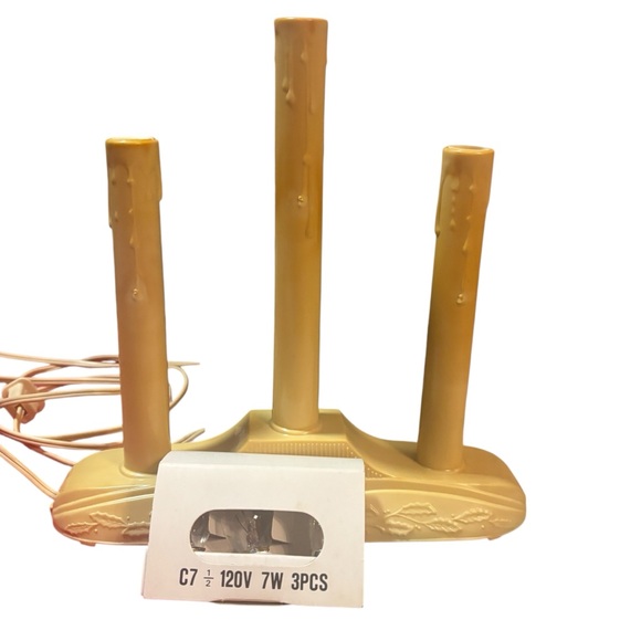 Vintage NOMA 3 Light Candolier Window Electric Plastic Drip Candle USA W/bulbs - Picture 2 of 5